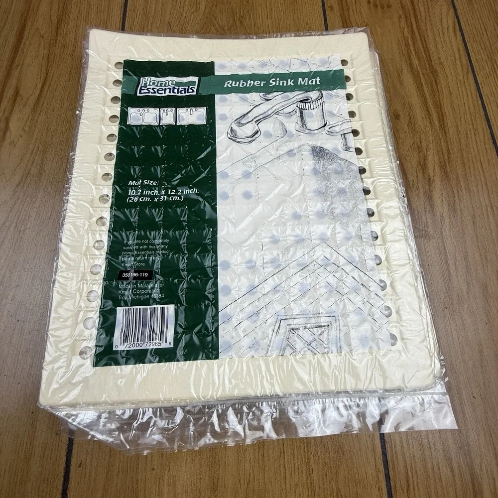 Vintage Rubber Sink Mat‎  K-Mart Home Essentials almond white New